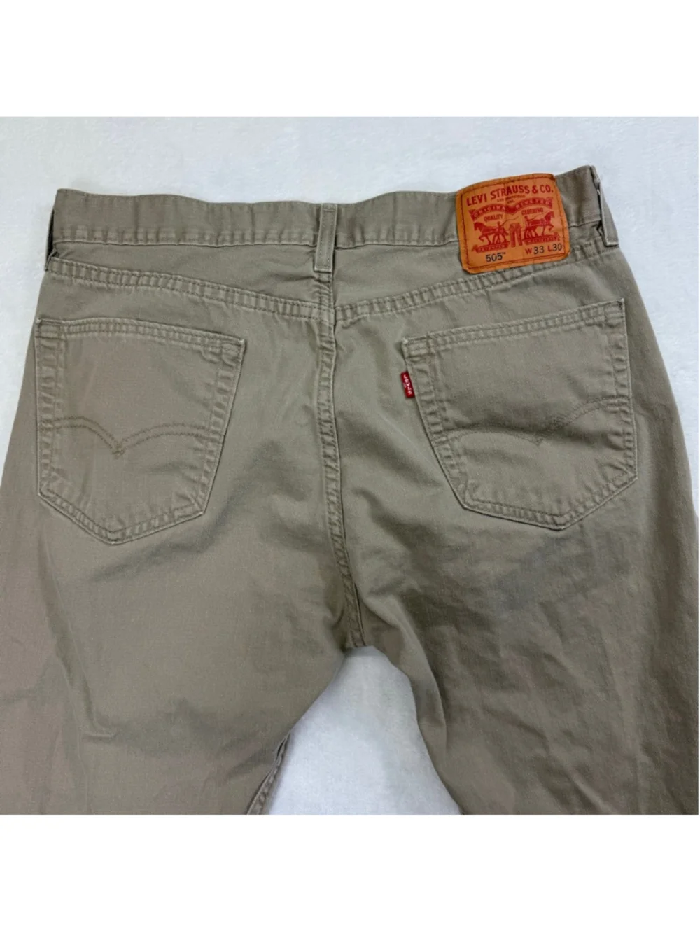 Men's Levi's 505 33x30 Regular Fit Jeans Khaki Beige